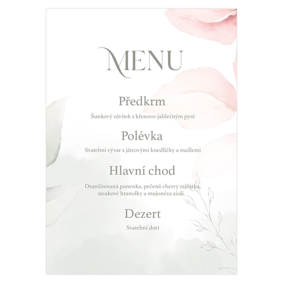 Svadobné menu 338 – ukážka produktu