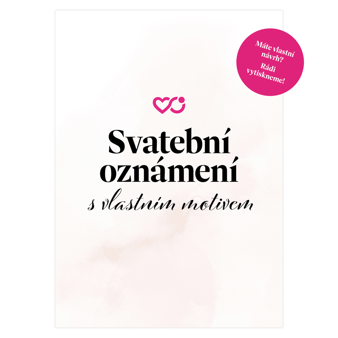Detail produktu Svatební oznámení s vlastním motivem 1 na navázané fotografii