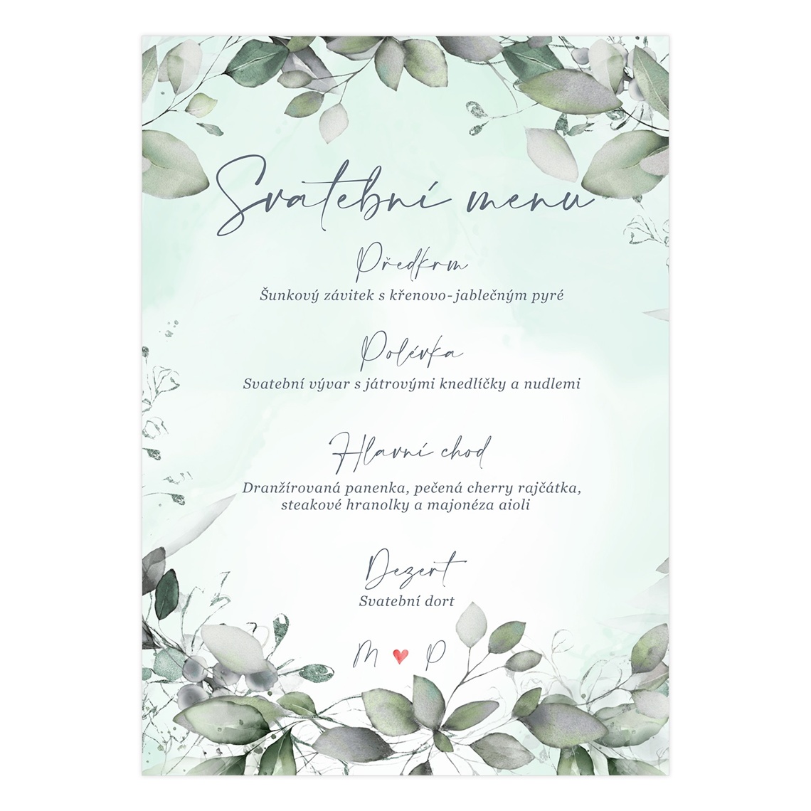 Svatební menu 253 - svatební menu na slavnostní tabuli
