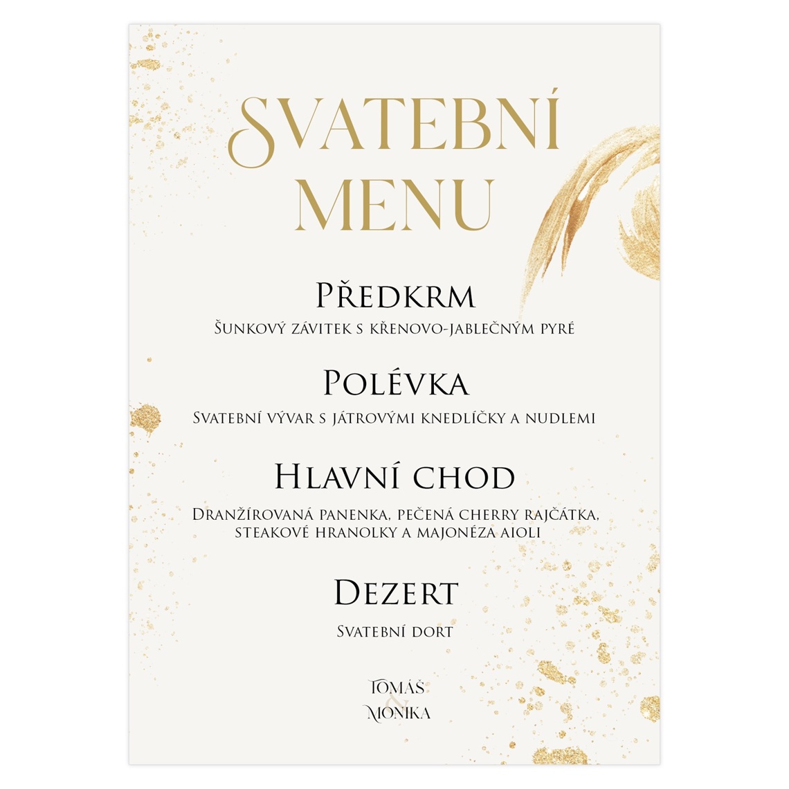 Svadobné menu 332 – ukážka produktu