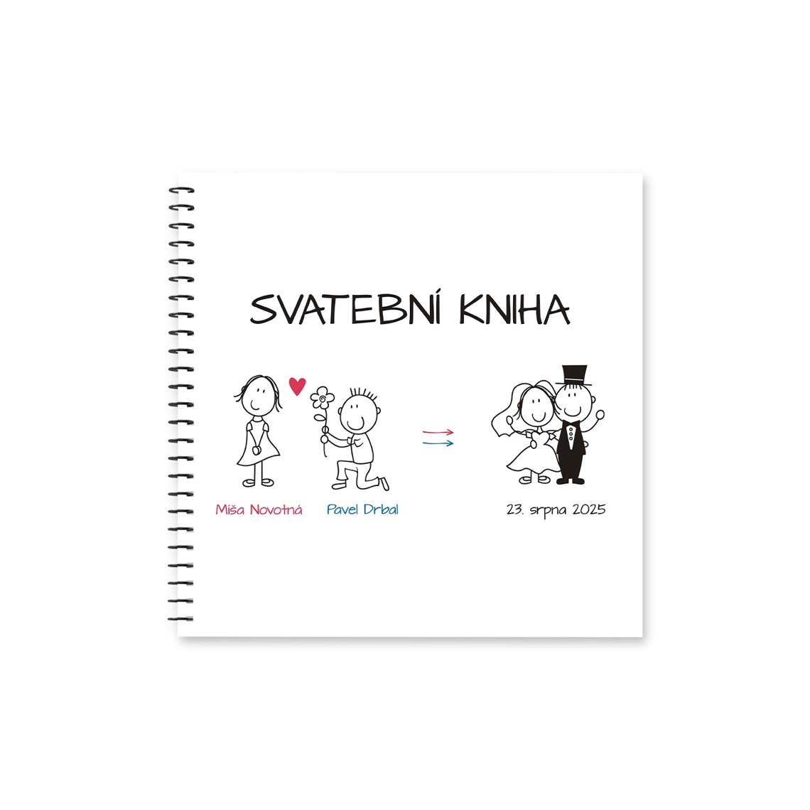 Svatební kniha 30 v detailu pro kontrolu textu a provedení