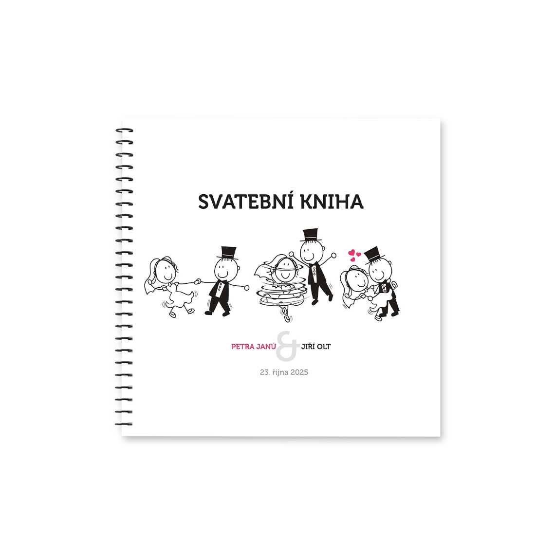 Svatební kniha 25 v detailu pro kontrolu textu a provedení