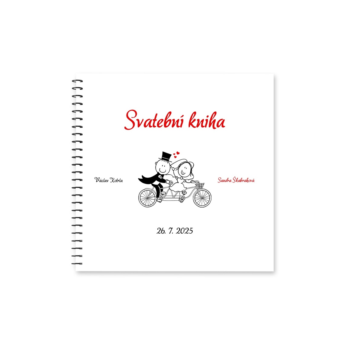 Svatební kniha 211 v detailu pro kontrolu textu a provedení