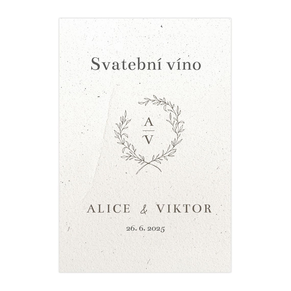 Etiketa na svatební víno 345 - etiketa na svatební víno