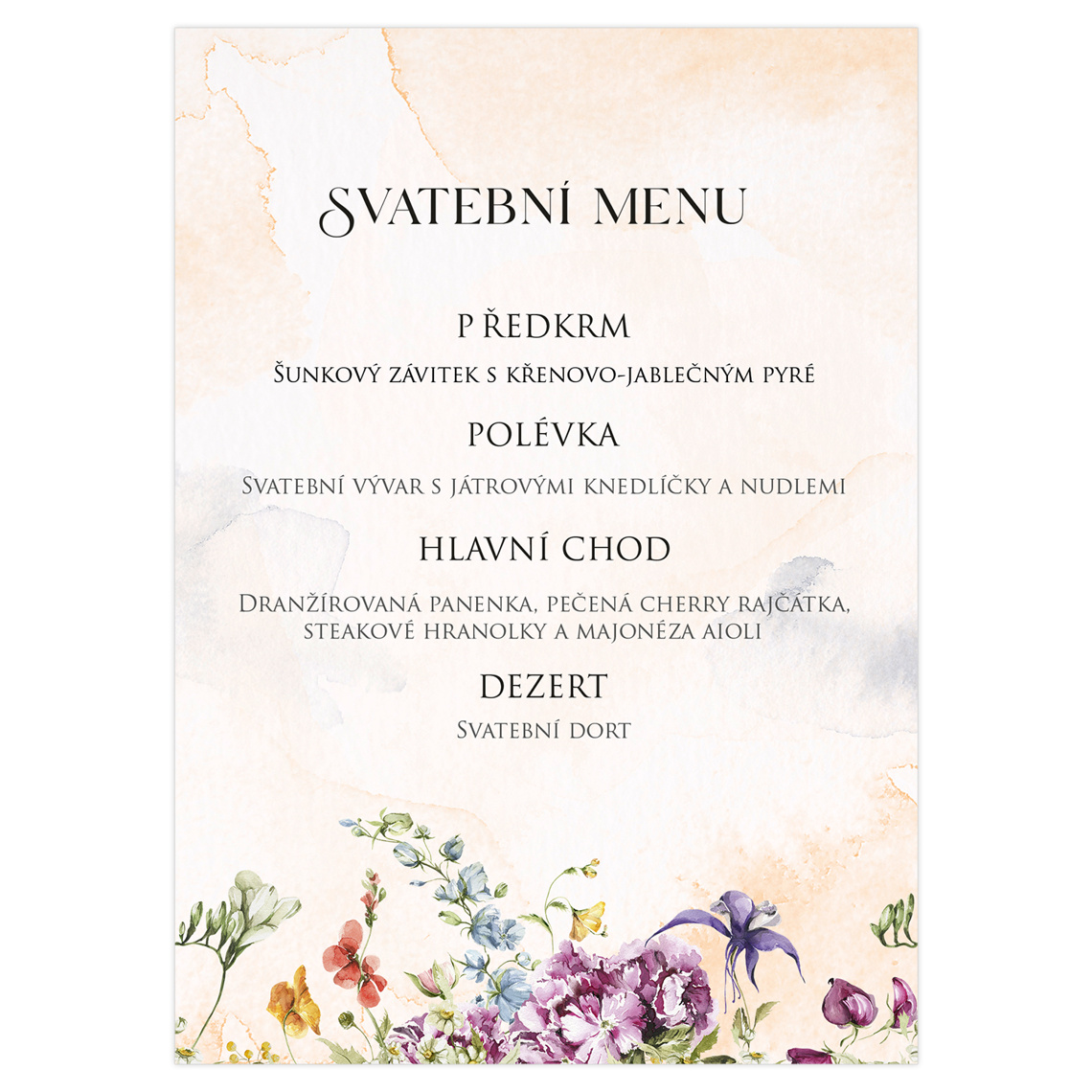 Svadobné menu 350 – ukážka produktu