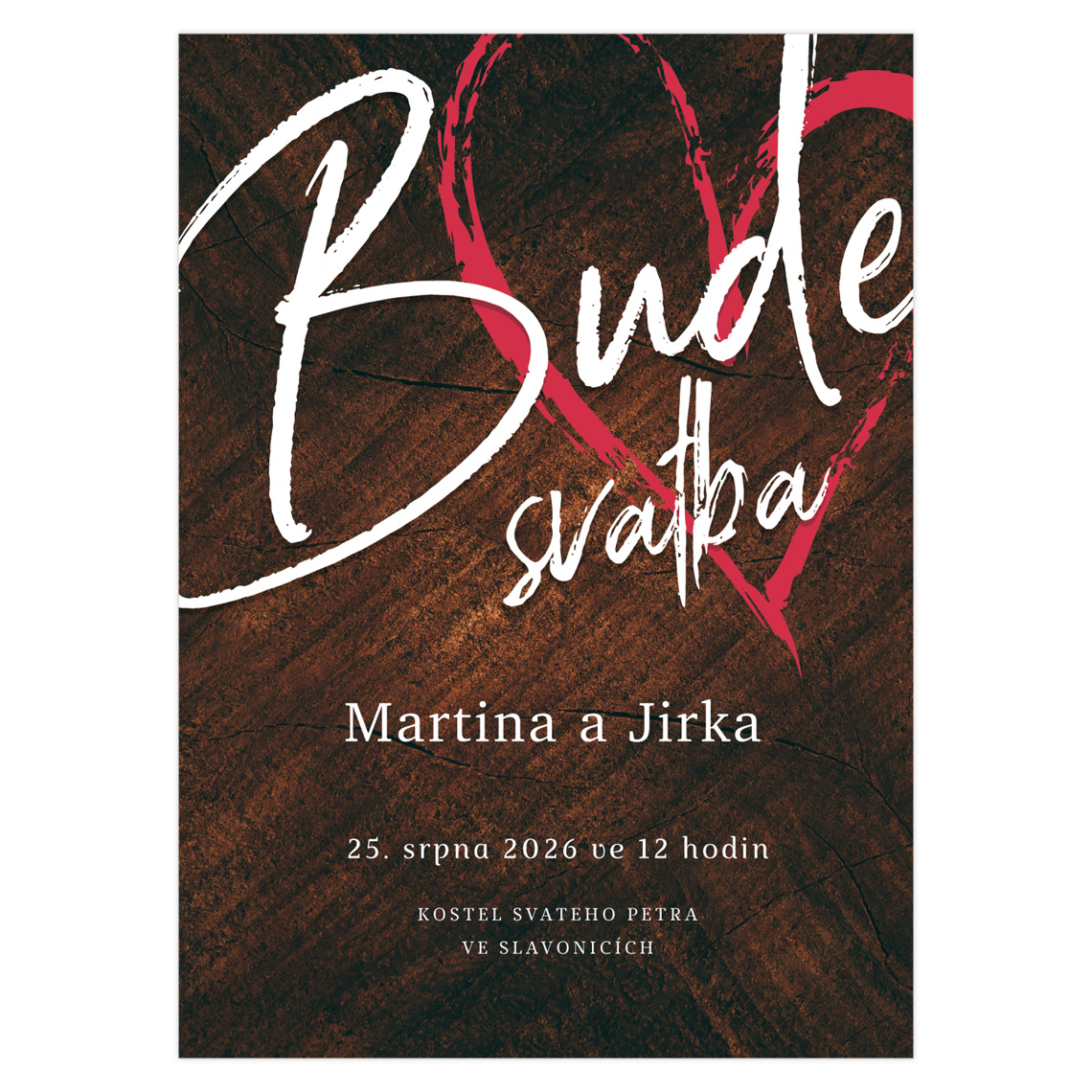 Svatební oznámení 364 – Malované srdce na produktovém náhledu