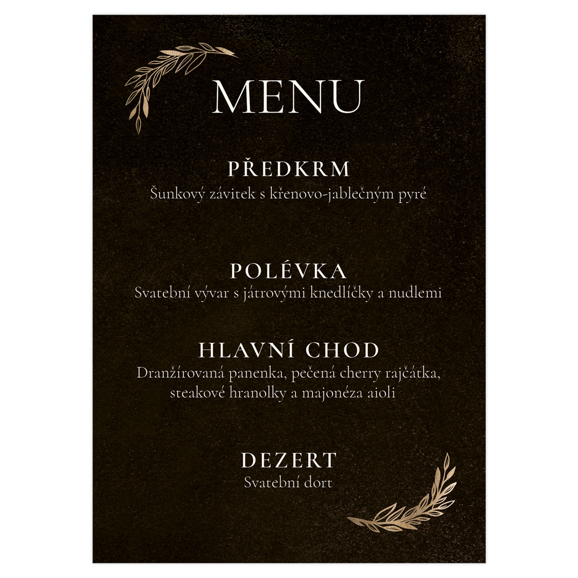 Svadobné menu 351 – ukážka produktu
