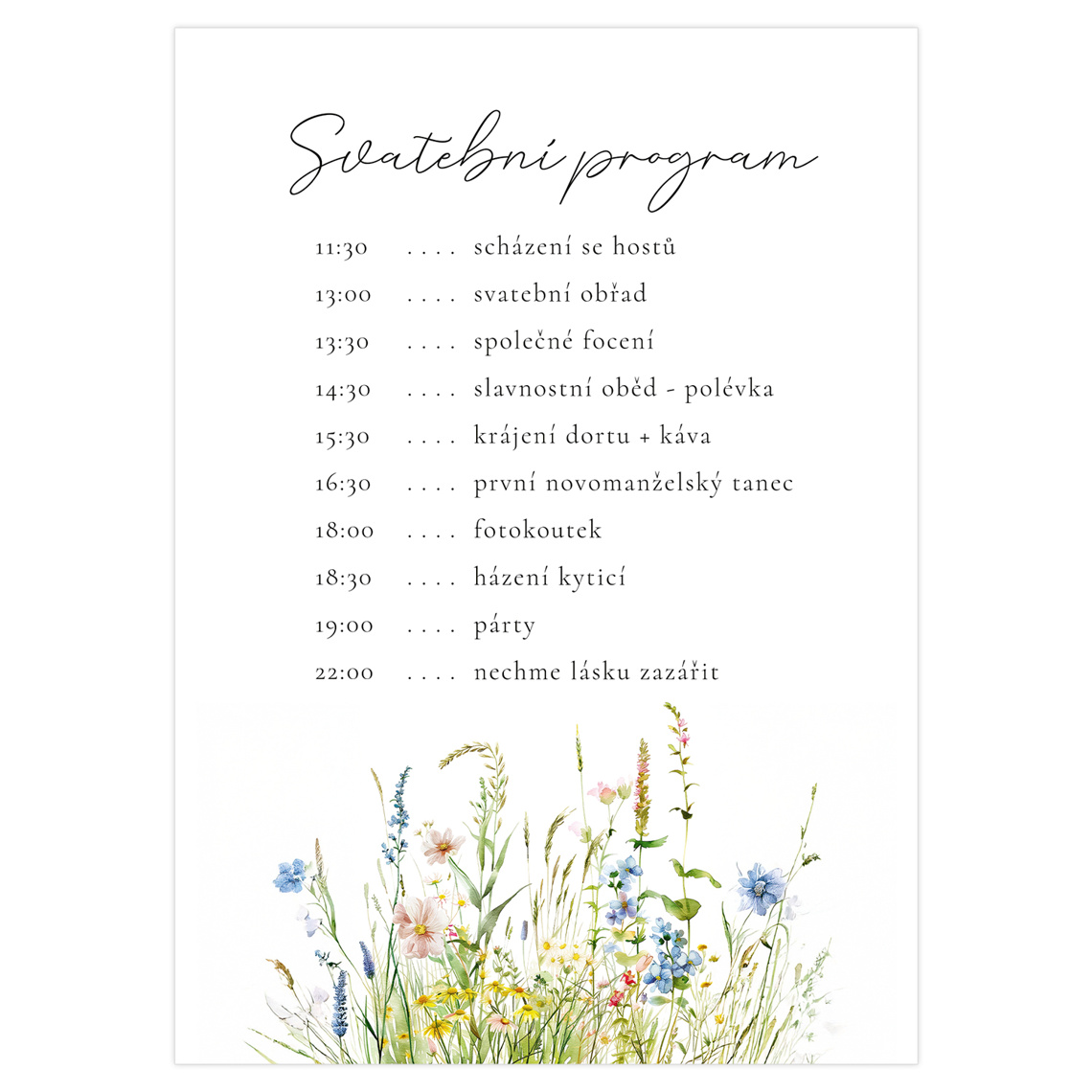 Svadobný harmonogram 354 – ukážka produktu