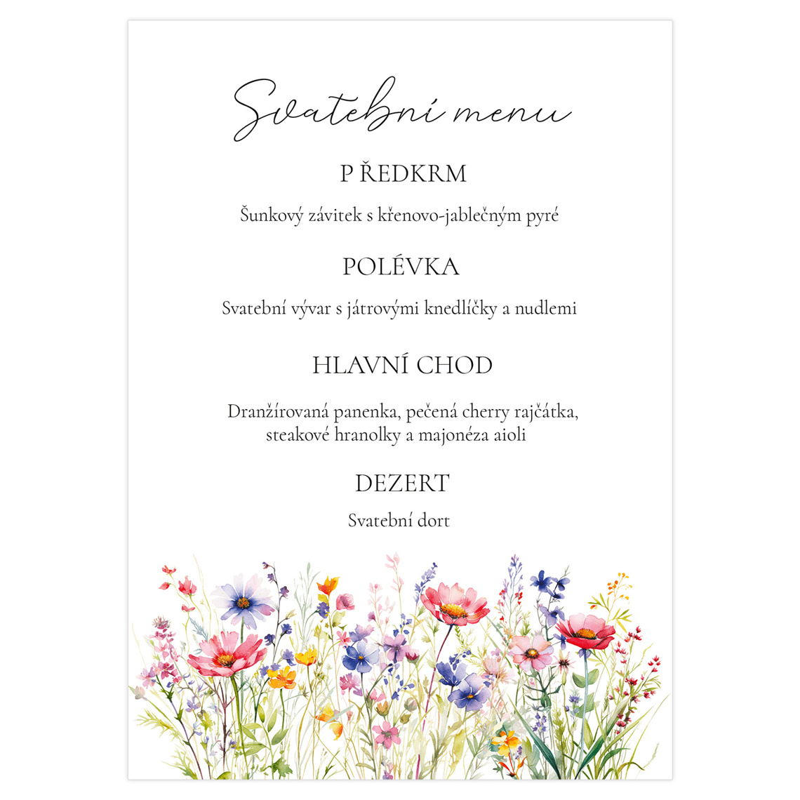 Svadobné menu 356 – ukážka produktu