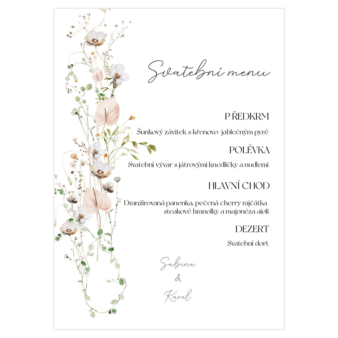 Svadobné menu 359 – ukážka produktu