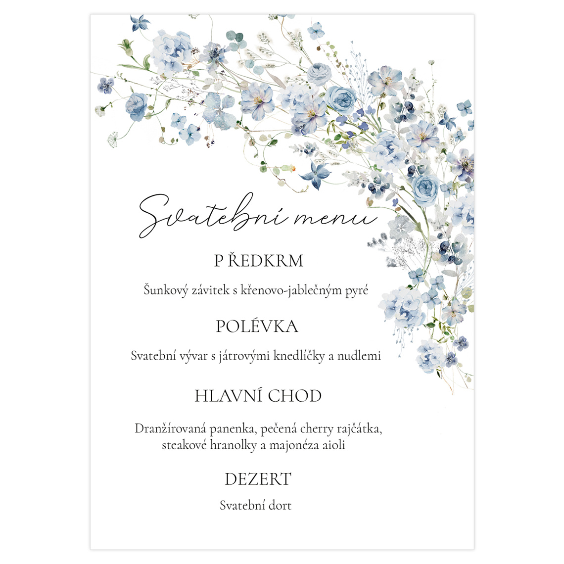 Svadobné menu 360 – ukážka produktu