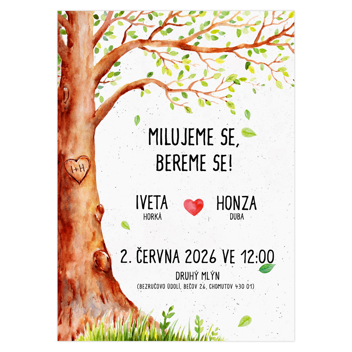 Svatební oznámení 189 – Strom lásky na produktovém náhledu