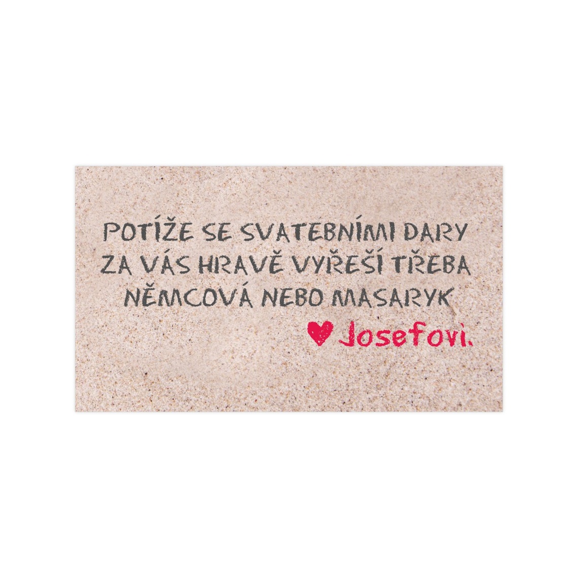 Žádost o dar 177 jako kartička se žádostí o svatební dar