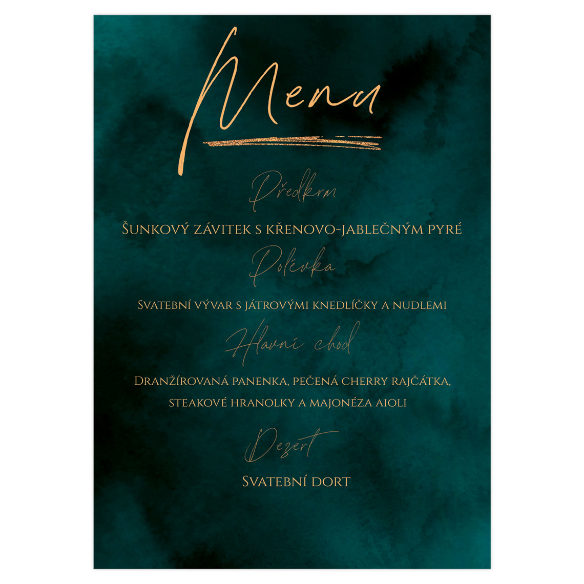 Svadobné menu 362 – ukážka produktu