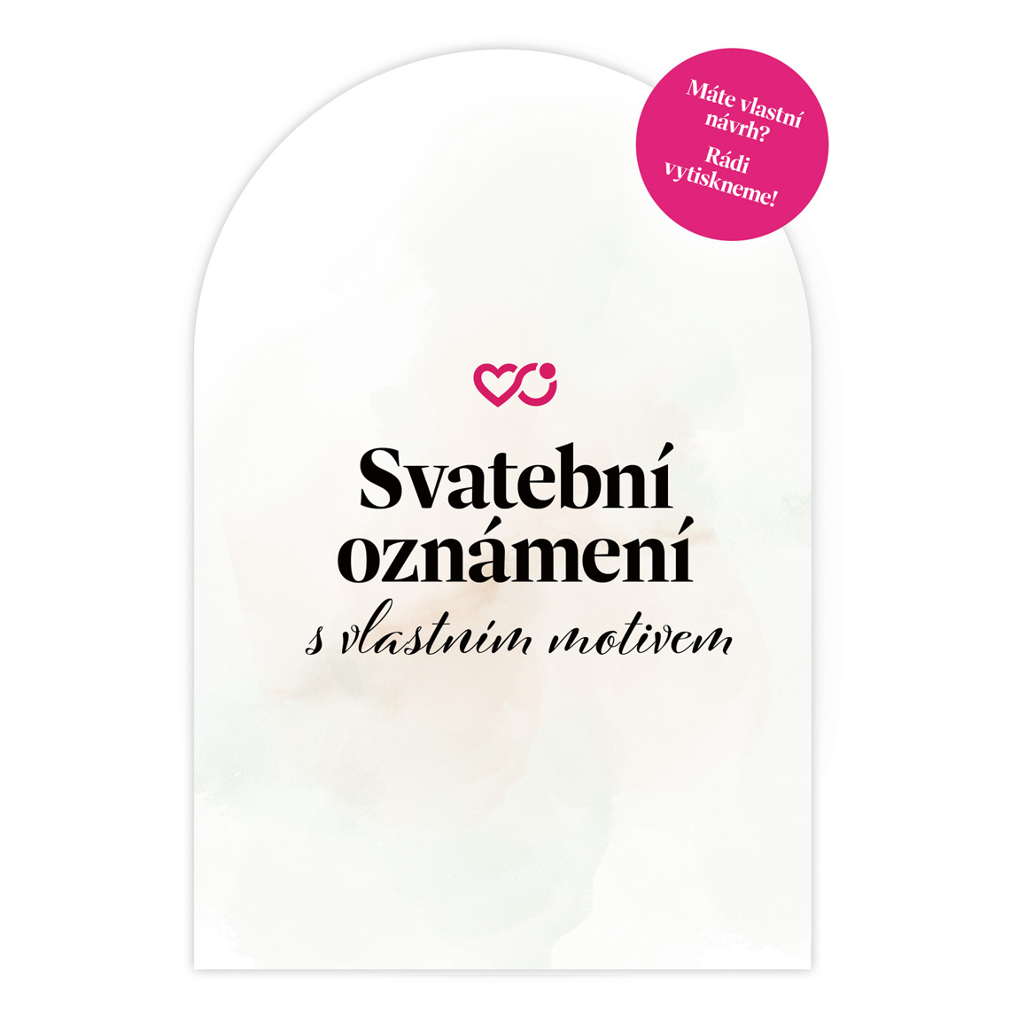 Svatební oznámení s vlastním motivem 1 - zaoblené na hlavním produktovém náhledu
