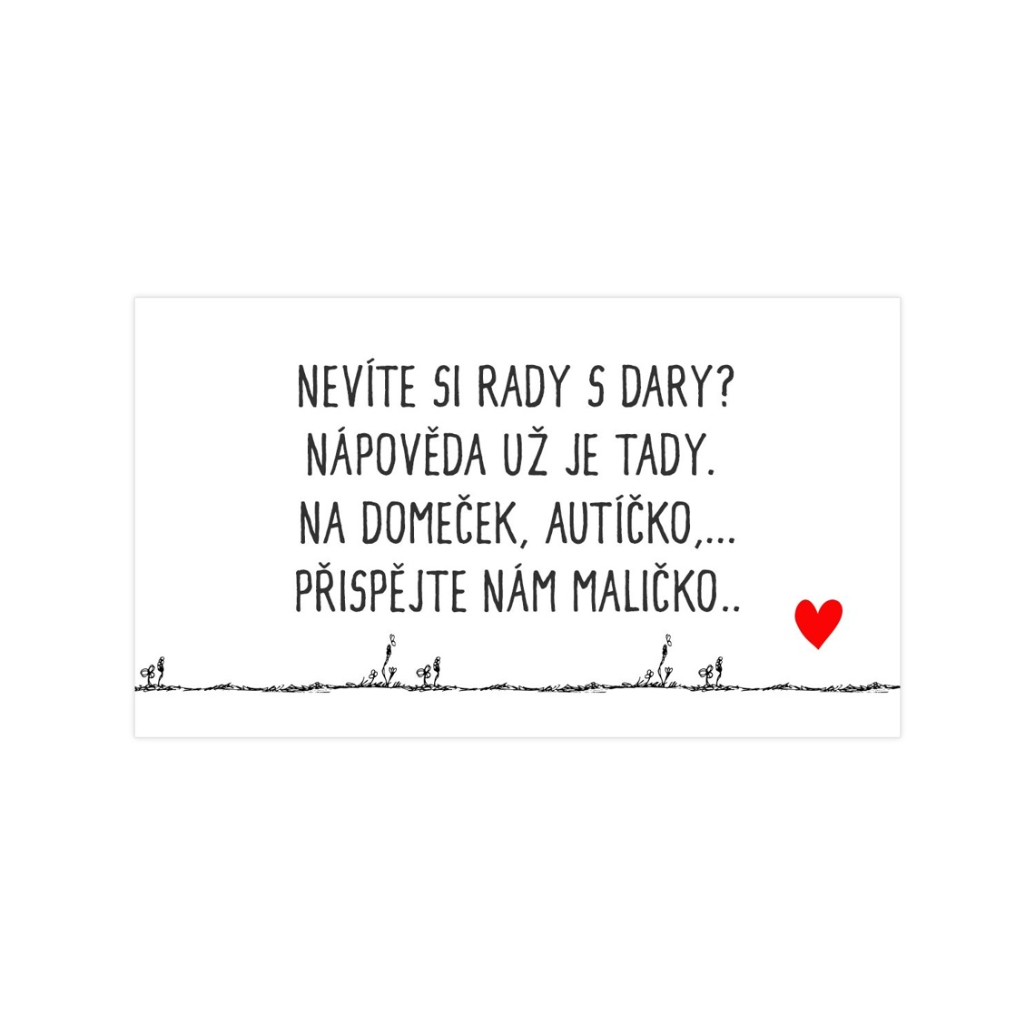 Žádost o dar 197 jako kartička se žádostí o svatební dar