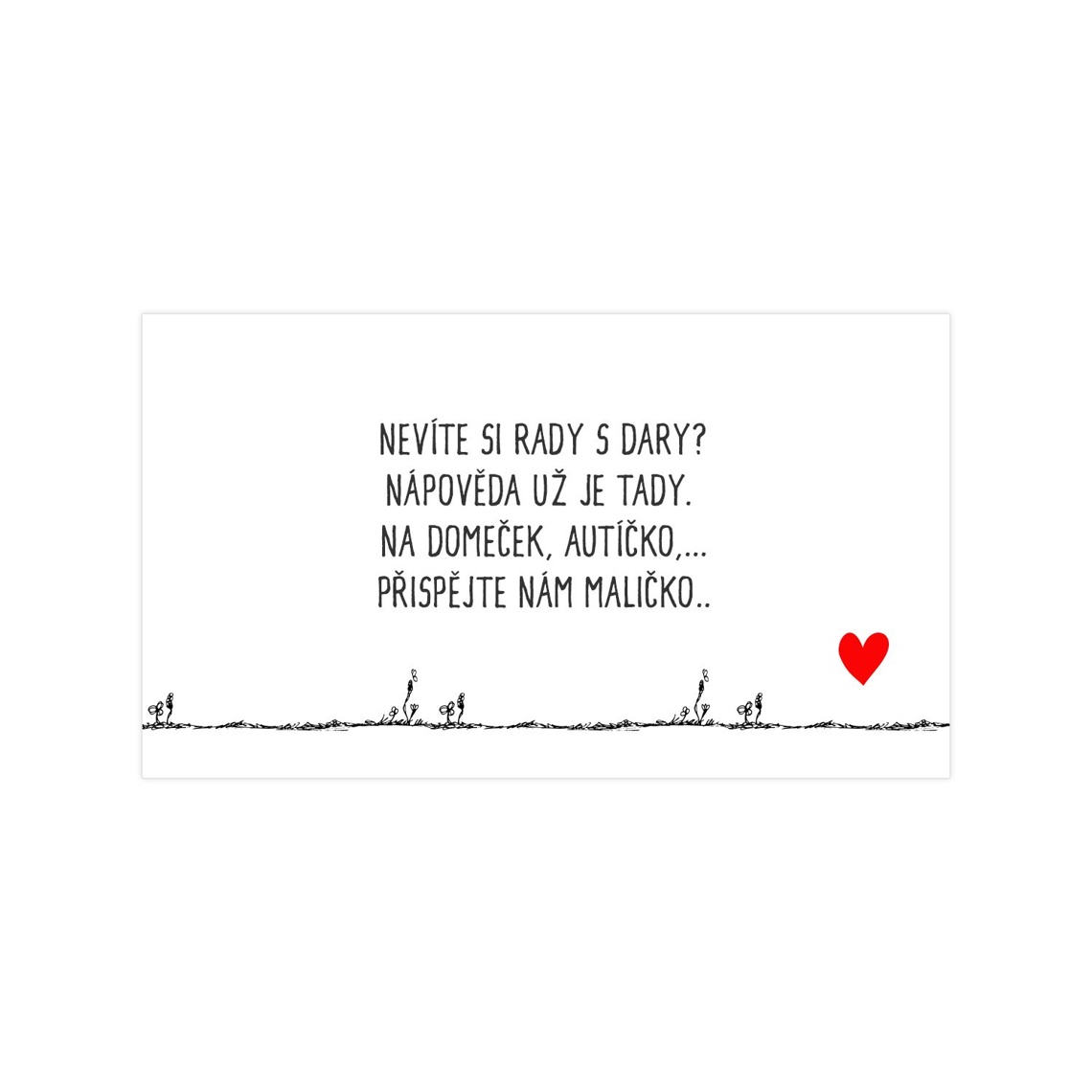 Žádost o dar 220 - kartička se žádostí o svatební dar