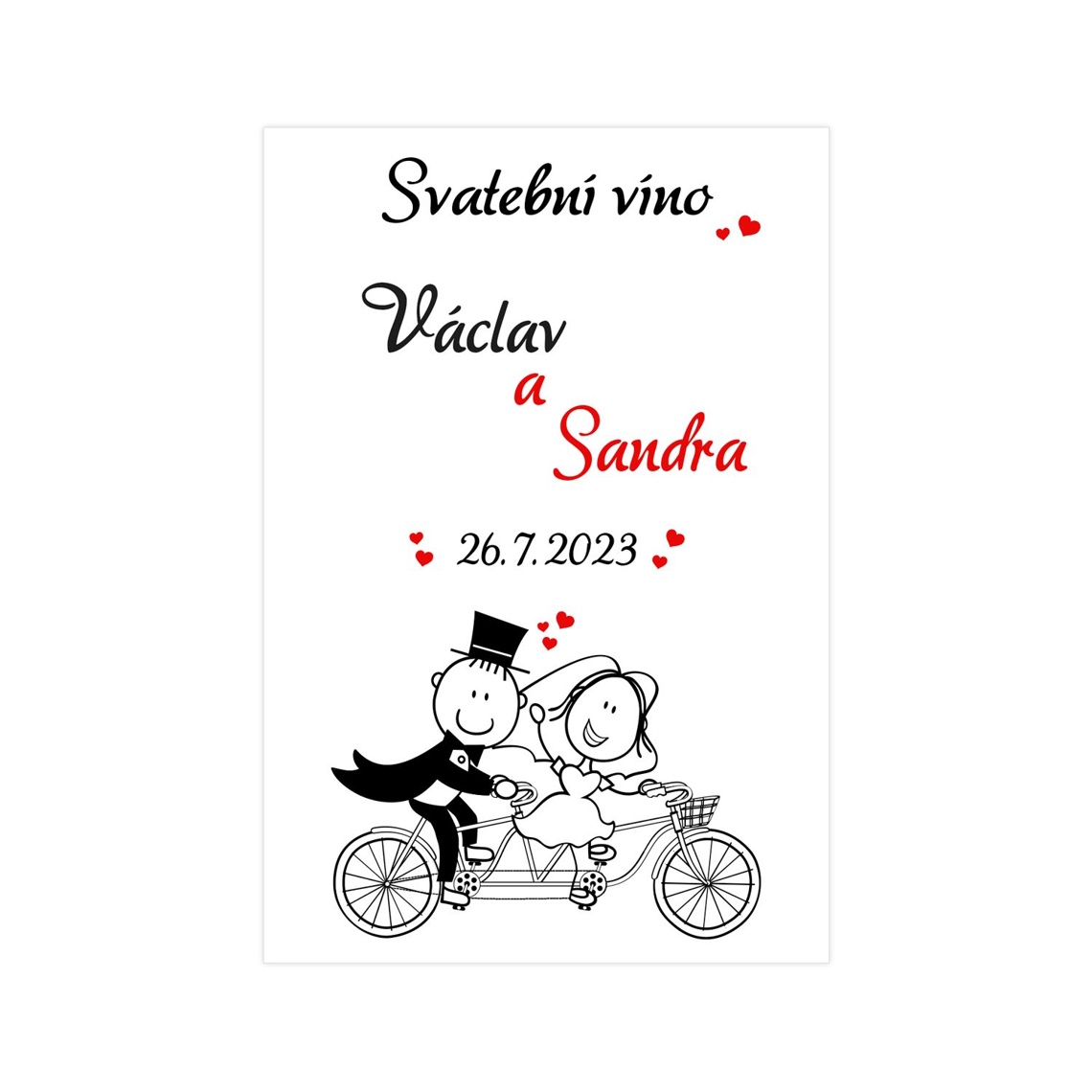 Etiketa na svadobné víno 211 – ukážka produktu