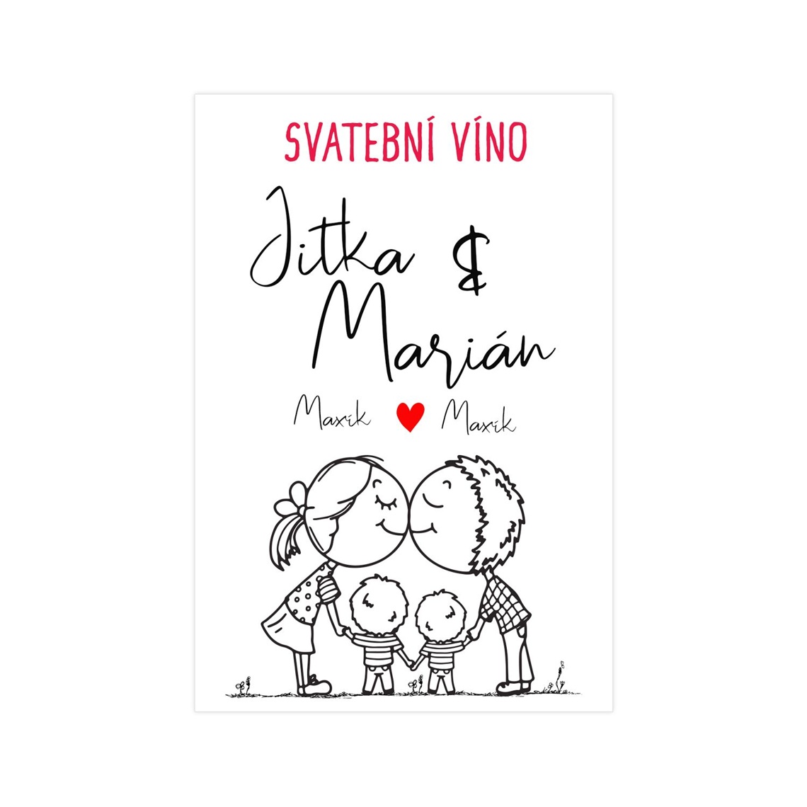 Etiketa na svadobné víno 220 – ukážka produktu