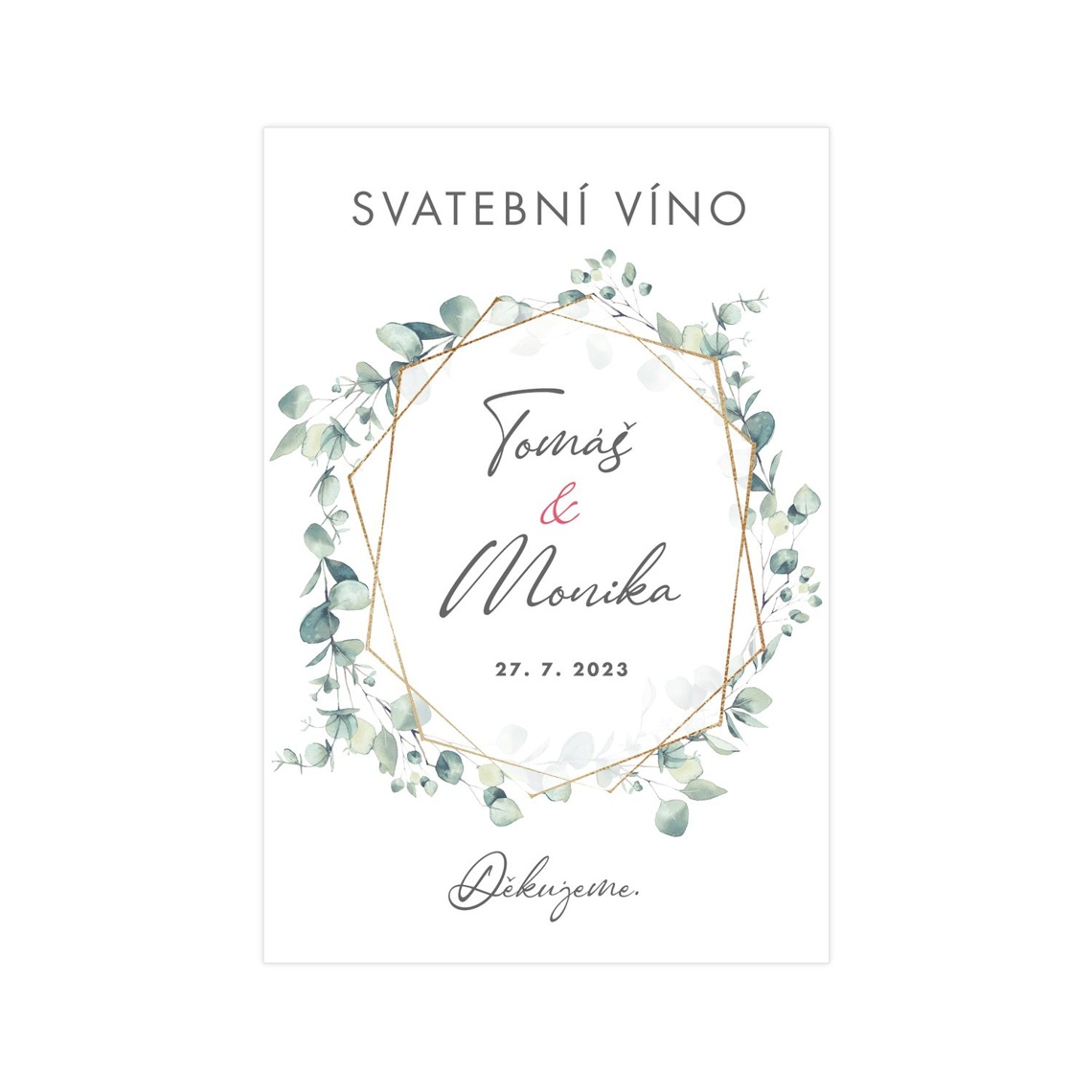 Etiketa na svadobné víno 250 – ukážka produktu